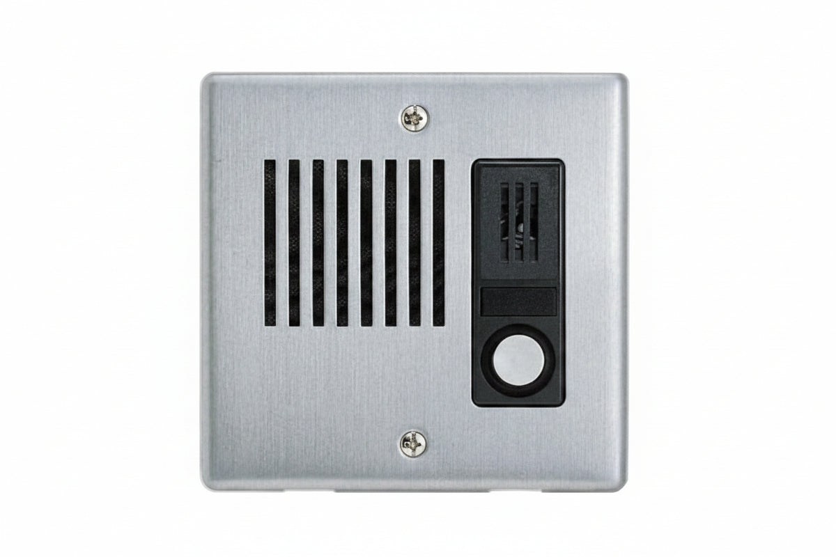 LE-DA LEF Series Audio Only Intercom, Flush Mount Door Station, Stainless-Steel Cover