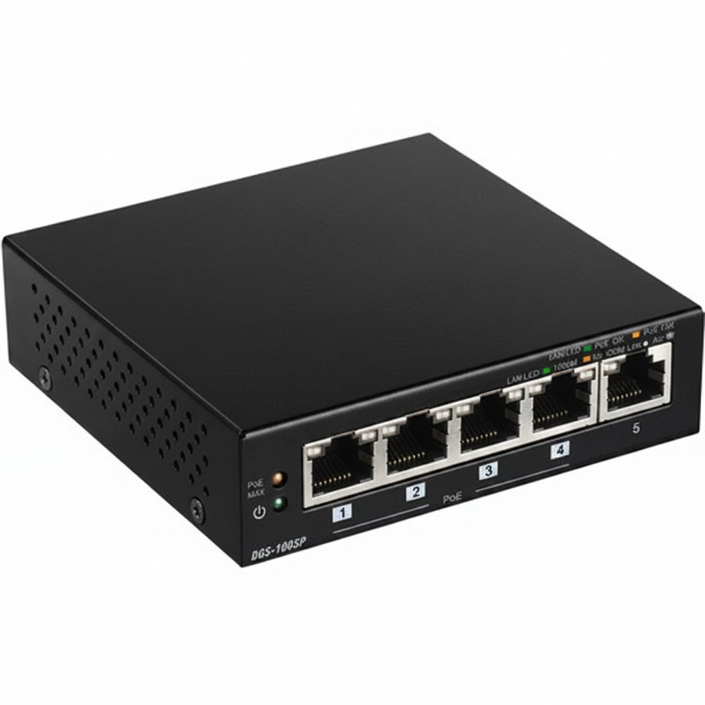 D-Link DGS-1005P 5-Port Desktop Gigabit PoE+ Switch