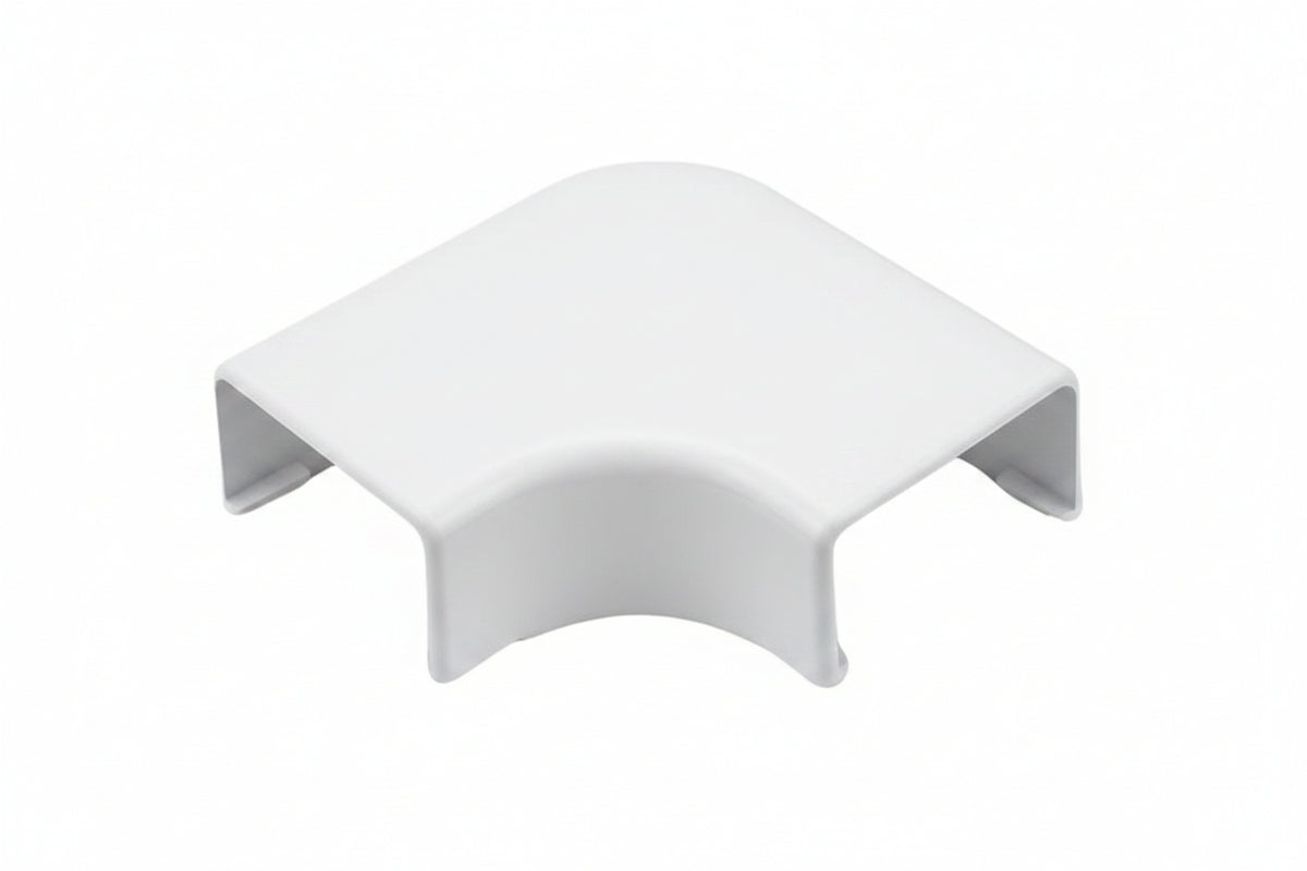 HellermannTyton TSR3W-25-1 Cable Raceway Elbow Cover Fitting, 1-3/4-Inch, 1-Inch Bend, White