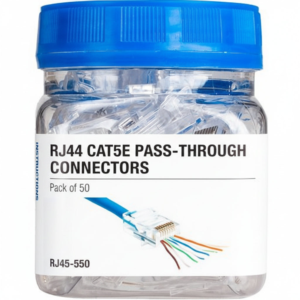 Jonard Tools RJ45-550 Rj45 Cat5e Pass-Through Connectors, 50-Pack
