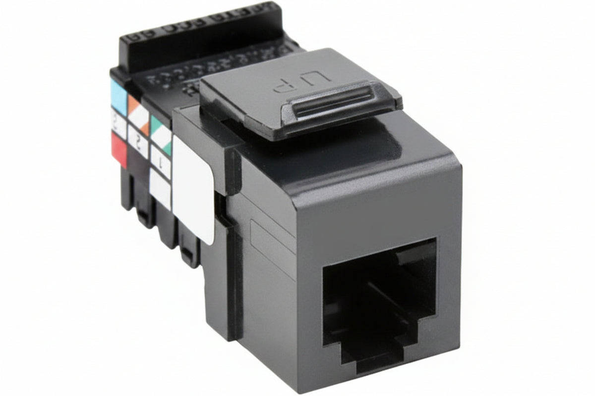 Leviton 41106-RG6 Voice Grade QuickPort Connector, 6P6C, Grey