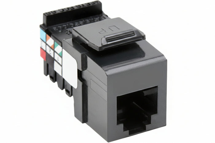 Leviton 41106-RG6 Voice Grade QuickPort Connector, 6P6C, Grey