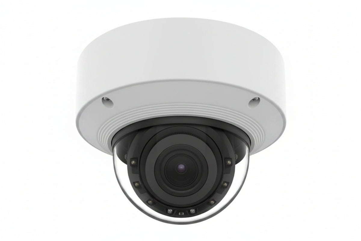 Hanwha XNV-A8084R5MP WN9 AI Outdoor Vandal Dome IP Camera, 131.2' (40m) IR Range, 2.8x Zoom Ratio, 3.3-9.3mm Motorized Varifocal Lens
