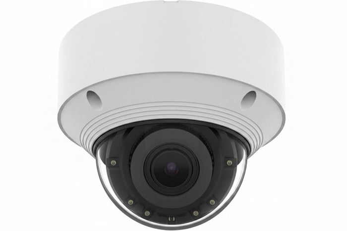 Hanwha QNV-C9083R Q-Series 4K AI IR Vandal Dome Camera 3.2-10.2mm Motorizes Varifocal Lens, White