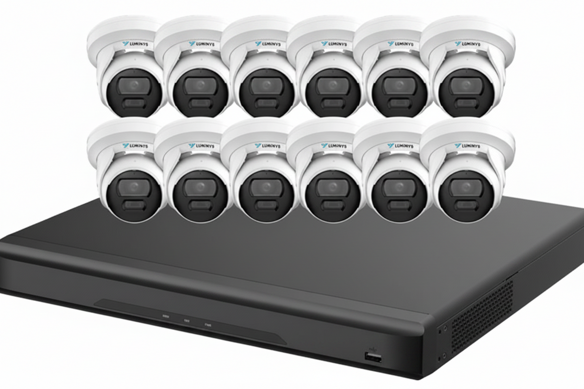 Luminys K5T-16D2A4 LumiDeterrent Bundle, 16-Channel 8MP NVR and (12) 5MP Turret Cameras