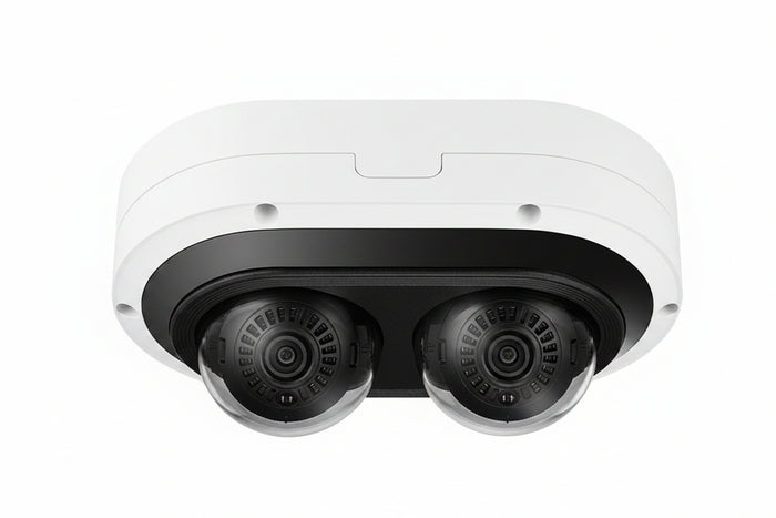 Hanwha PNM-7082RVD P-Series 2MP IR Outdoor Vandal-Rated WDR IP Dome Camera, 3-6mm Lens, White