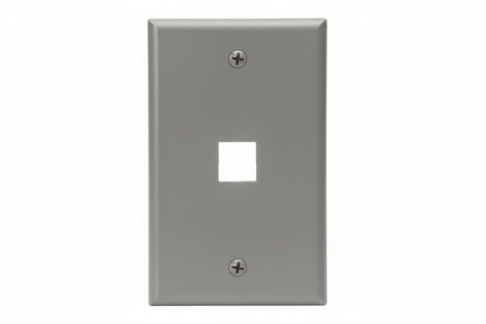 Leviton 41080-1EP Single-Gang QuickPort Wall Plate, 1-Port, Black
