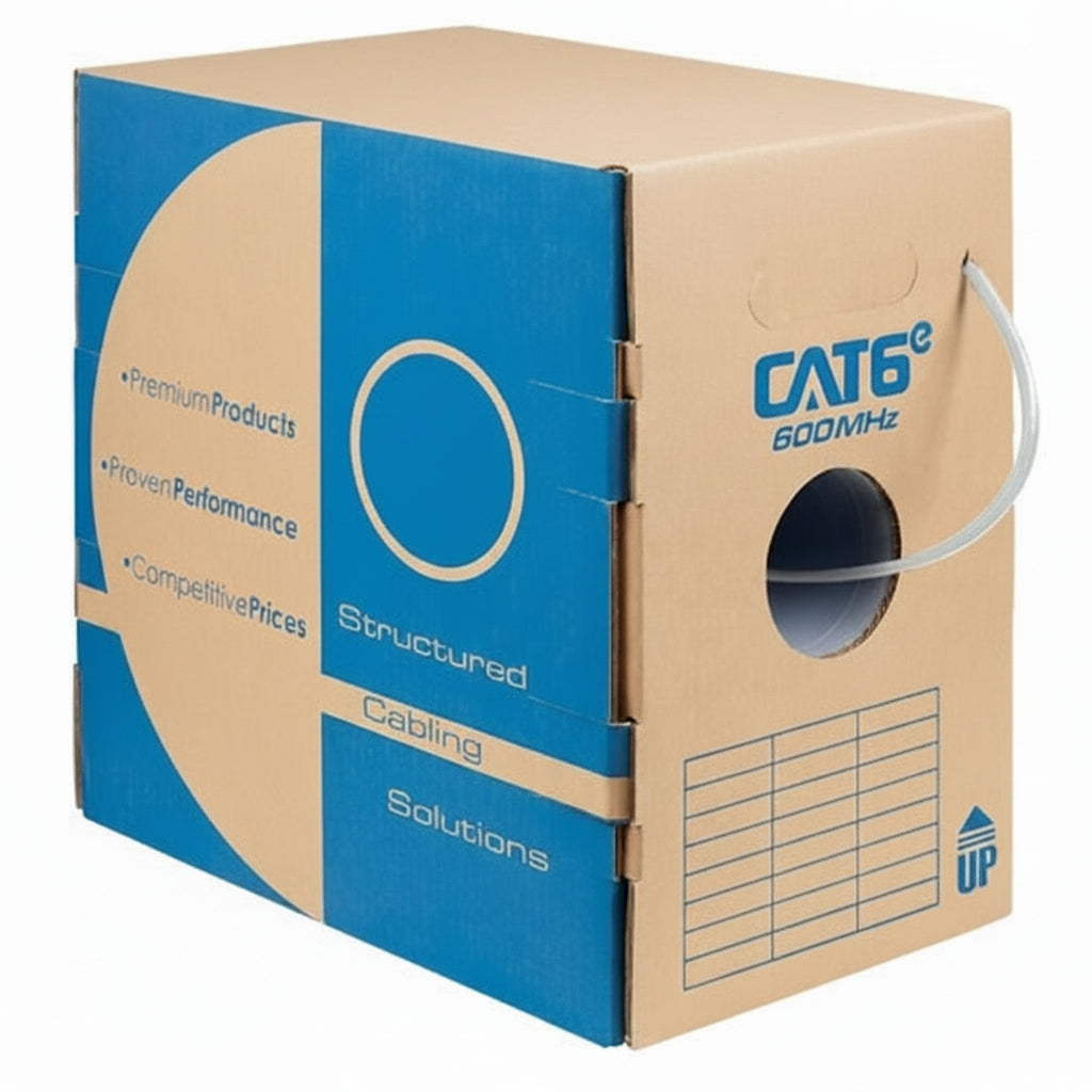 ICC ICCABR6EWH CAT6e CMR Riser 23AWG 100% Solid Pure Copper Unshielded Bulk Ethernet Cable, UTP, PoE++, 600MHz, UL Certified, 1000' Reelex Pull Box, White