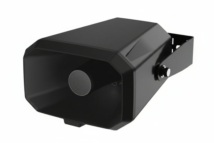 Hanwha SPA-H100B IP Horn Speaker, 100 dB SPL, Black