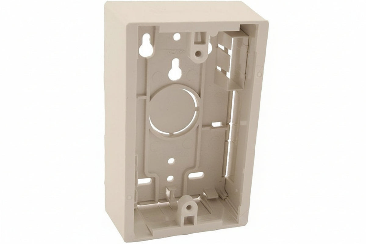 Leviton 42777-1WB Surface-Mount Back Box, Single-Gang, 1.45" Box Depth, White