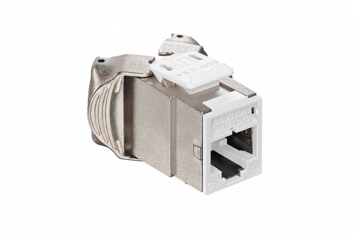 Leviton 5ESJK-RW5 ATLAS-X1 Cat 5e Shielded QuickPort Jack, White