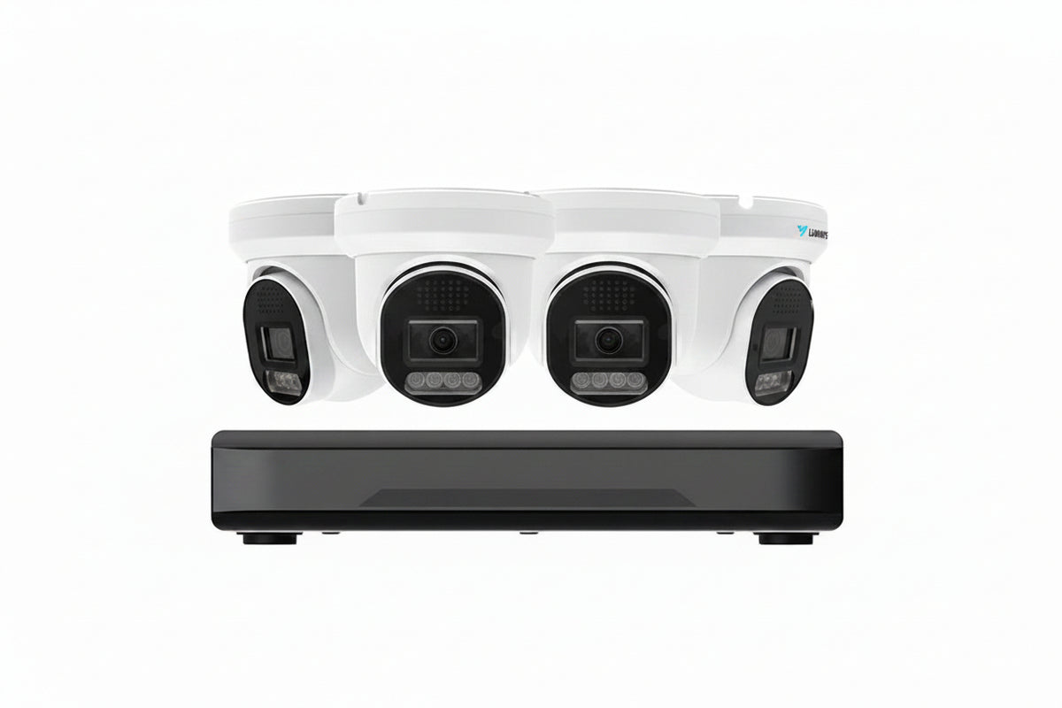 Luminys K54-4L1A2 LumiLuxLite IP Kit, Includes 4-Channel 5MP NVR with 2TB HDD and (4) 5MP LumiLuxLite Turret Camera
