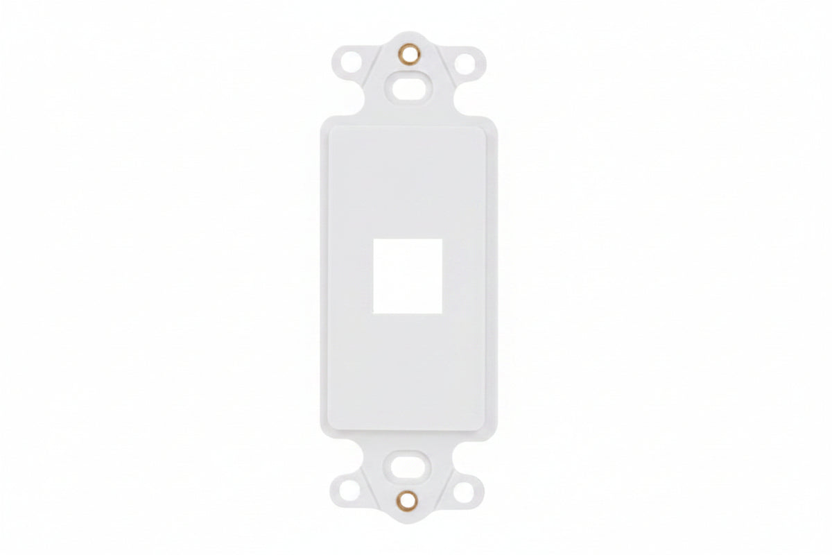 ICC IC107DI1WH Decorator Insert for Keystone Jack, 1-Port Wall Plate Module, Decora Style, White