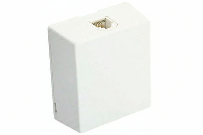 Leviton 4625A-24W Type-625A2 Surface-Mount Jack, 6P4C, Screw Terminal, White