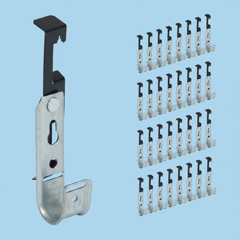 ICC ICCMSJHW22 Batwing J-Hook 3/4" without Retainer Clip for Hanging Cable to Hanger Wire and Threaded Rod, Rust-Resistant, 25-Pack, Galvanized Steel