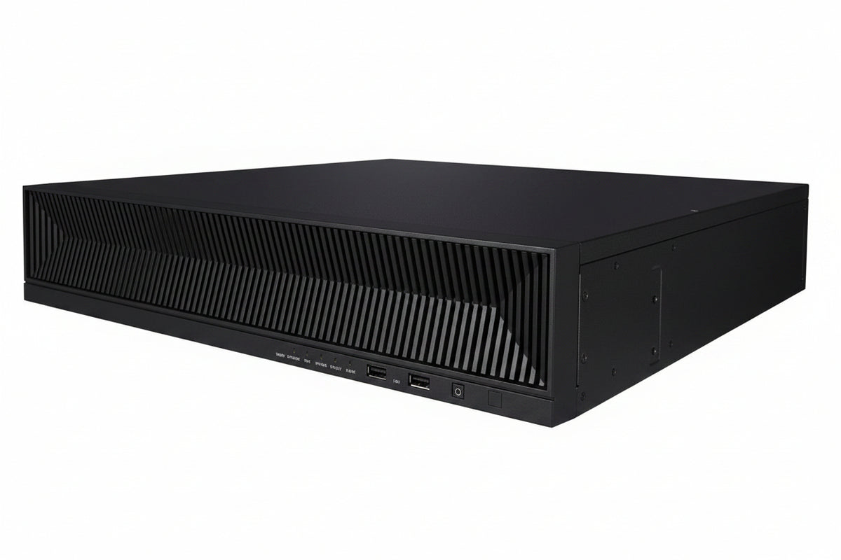 Hanwha XRN-1620SB1 X-Series 4K 16-Channel H.265 PoE+ NVR with AI Search, 140Mbps, 8TB HDD, Black