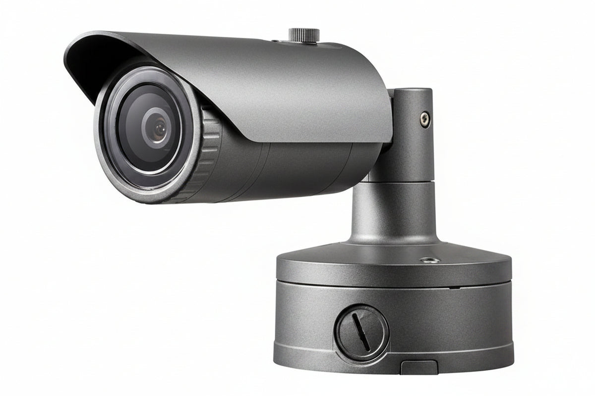 Hanwha XNO-8020R X-Series 5MP IR Bullet Camera, 3.7mm Fixed Lens, Gray
