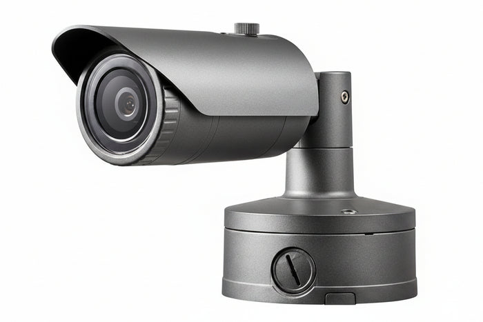 Hanwha XNO-8020R X-Series 5MP IR Bullet Camera, 3.7mm Fixed Lens, Gray