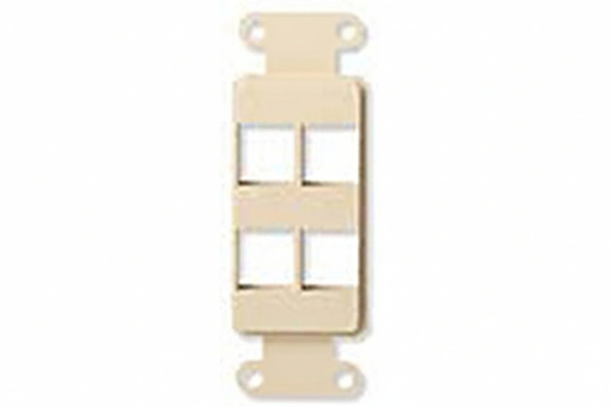 Leviton 41644-W QuickPort Decora Insert, 4-Ports, White
