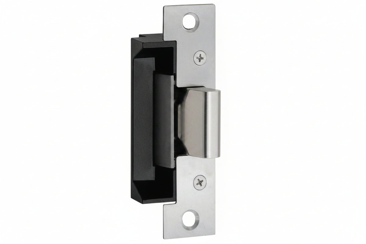 HES 503 Radius Corners and Flat Faceplate, 7/8" 1 1/4", for 5000/5200 Series Electric Strikes, Satin Stainless Steel