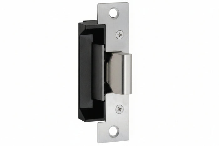HES 503 Radius Corners and Flat Faceplate, 7/8" 1 1/4", for 5000/5200 Series Electric Strikes, Satin Stainless Steel