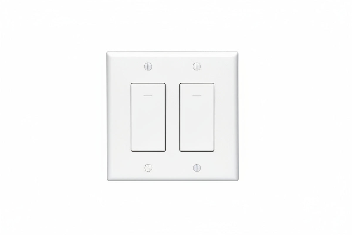 Leviton PJ262-W 2-Gang Decora/GFCI Device Wallplate, Midway Size, Thermoplastic Nylon, White