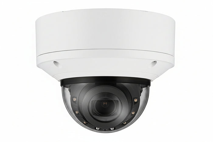 Hanwha XND-C6083RV Series 2MP Indoor IR Vandal Dome Camera, 2.8-12mm Motorized Varifocal Lens, White