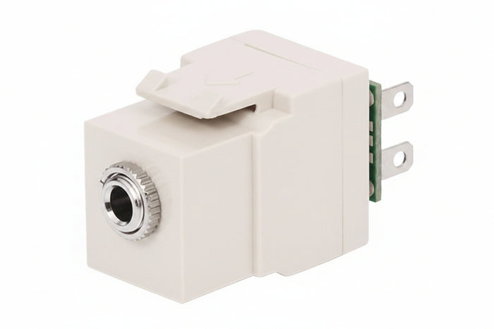 ICC IC107SAPWH 3.5mm Stereo Audio Coupler Module with Push-pin, White
