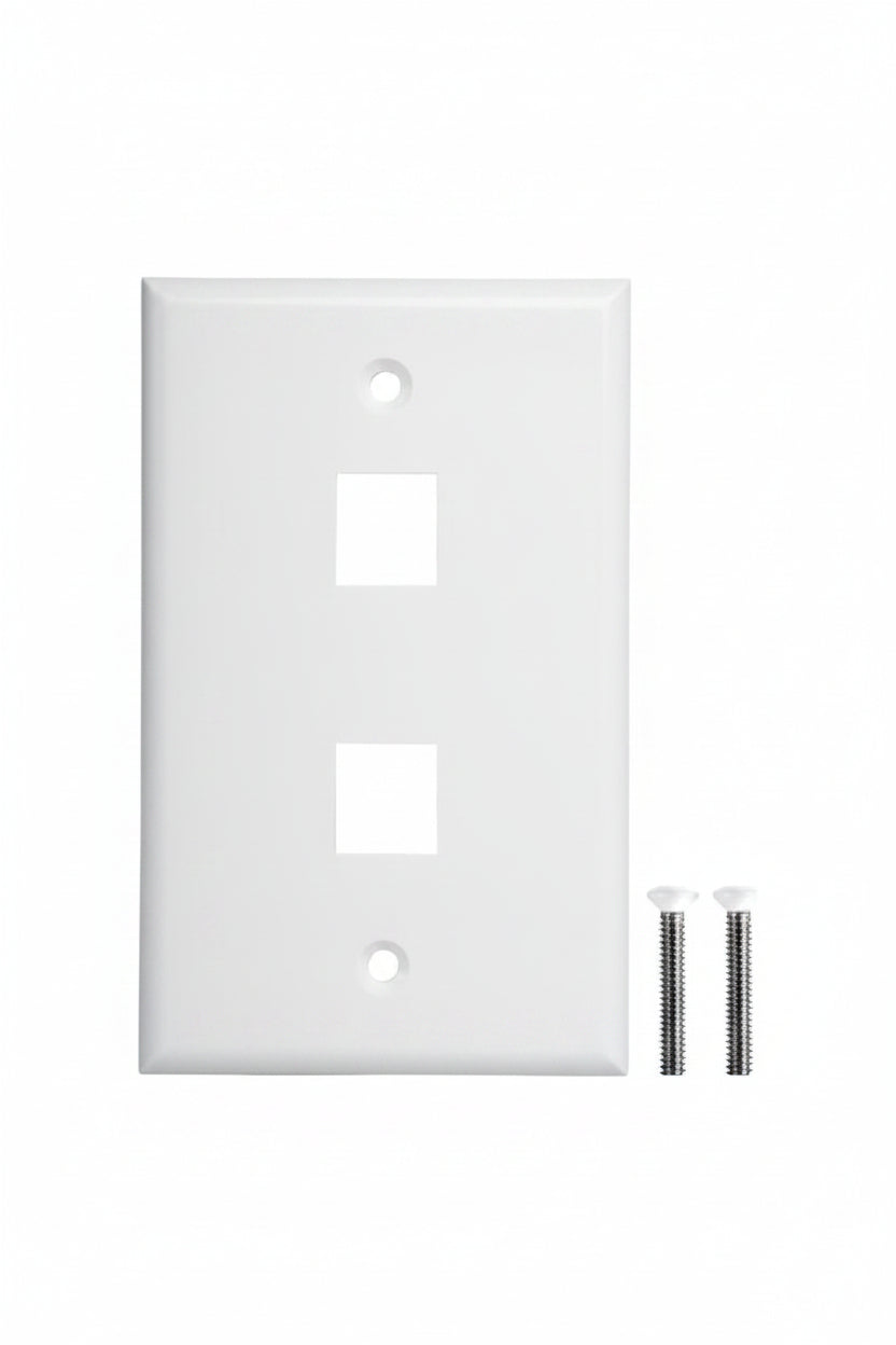 Jonard Tools K-W2/10 Single Gang Keystone 2-Port Wall Plate, 10-Pack