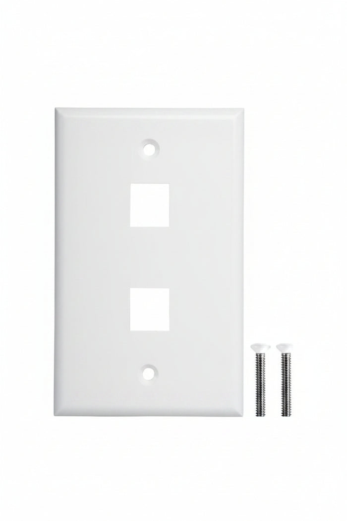 Jonard Tools K-W2/10 Single Gang Keystone 2-Port Wall Plate, 10-Pack