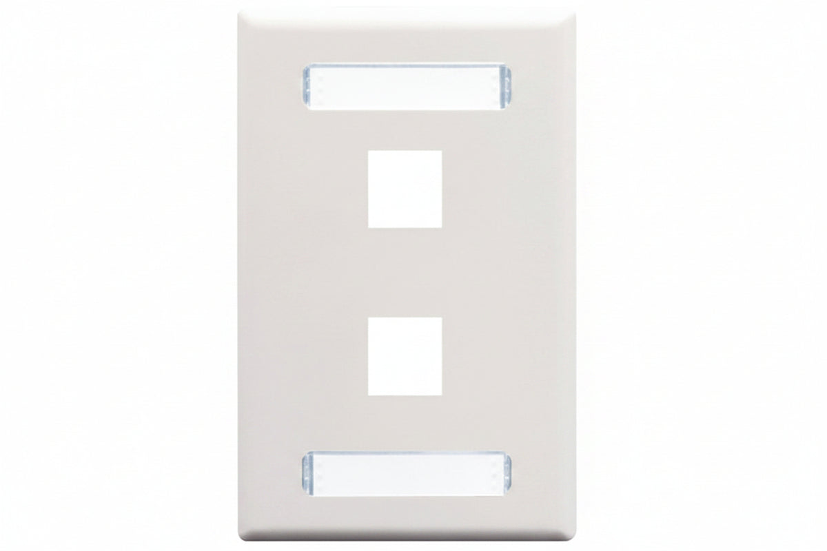 ICC IICC IC107S02WH Single-Gang Station ID Faceplate, Ports, EZ/HD Style, WhiteC107S02WH Single-Gang Station ID Faceplate, Ports, EZ/HD Style, White