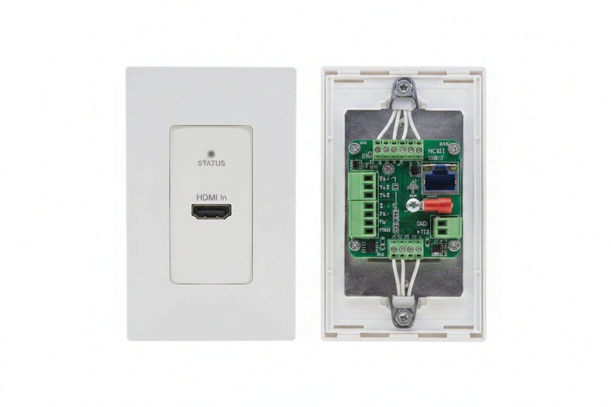 Kramer 50-805180195 WP-789T/US-D(W/B) D-Size Wall-Plate Transmitter with Decora Design Frame Sets, RS-232 and IR over Long-Reach HDBaseT, Black and White