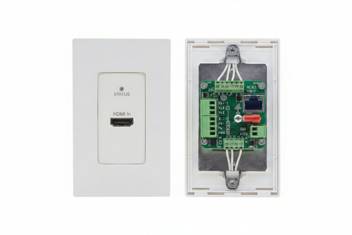 Kramer 50-805180195 WP-789T/US-D(W/B) D-Size Wall-Plate Transmitter with Decora Design Frame Sets, RS-232 and IR over Long-Reach HDBaseT, Black and White