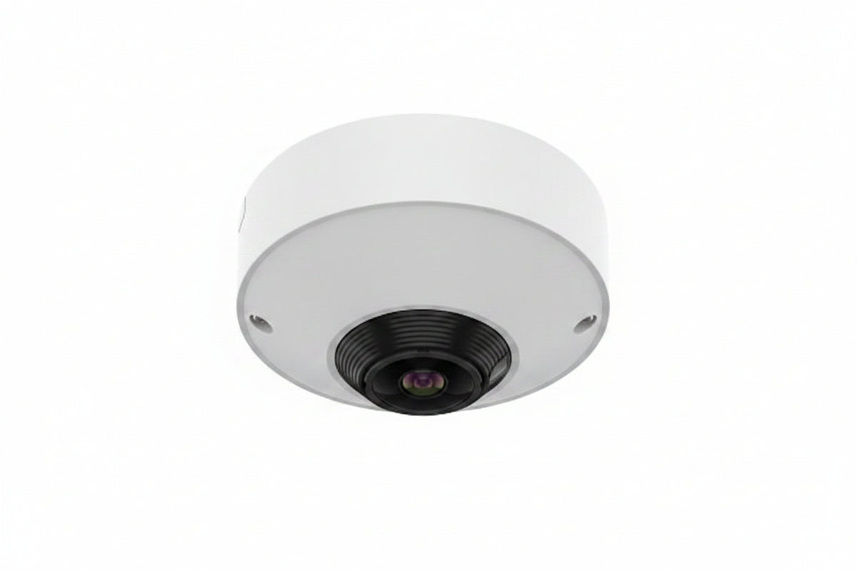 Hanwha QNF-C9010 12MP AI Fisheye IP Camera, 7.3W PoE, 1.76mm Fixed Focal Lens