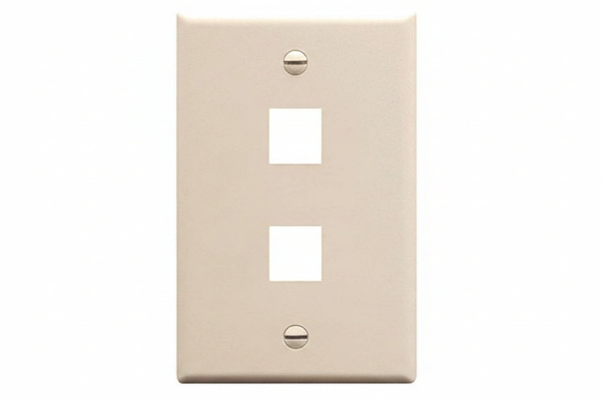 ICC IC107LF2AL Classic Oversized Faceplate with 2-Port in Single Gang, Almond