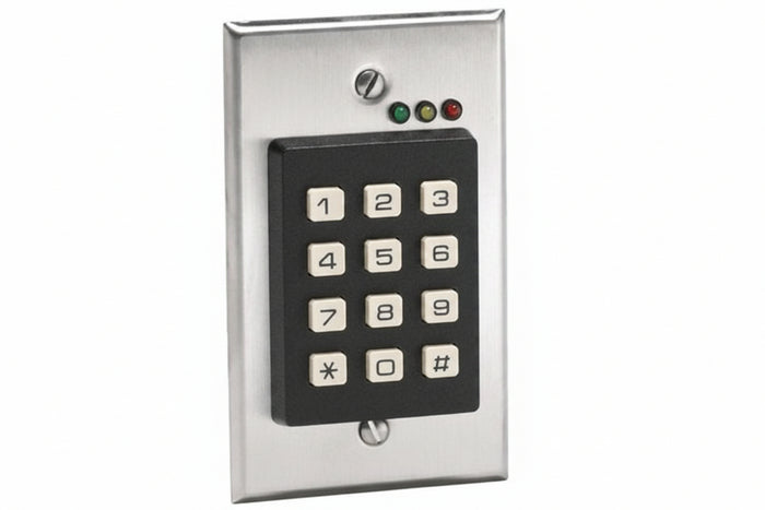Linear 212i Door-Gard Indoor Flush-Mount Single Door Access Control Keypad, 2/24VAC/DC, Satin Stainless Steel