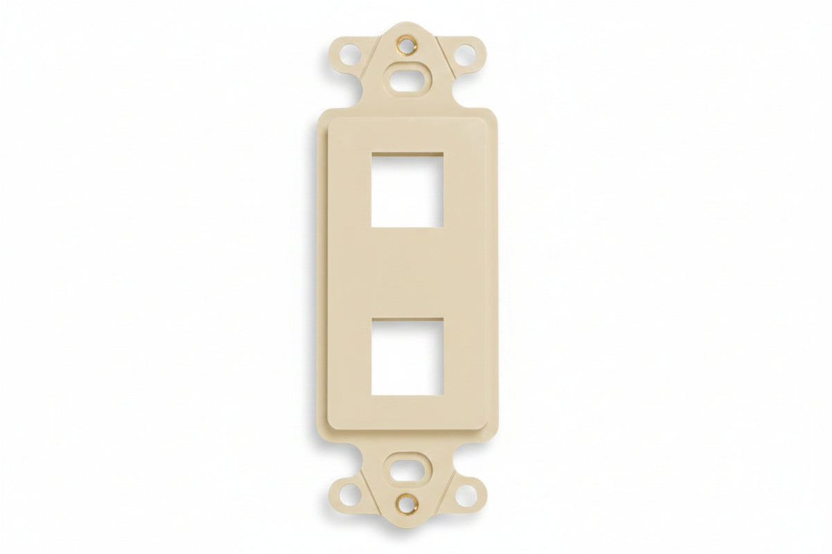 ICC IC107DI2IV Decorator Insert for Keystone Jacks, 2-Port Wall Plate Module, Decora Style, Ivory