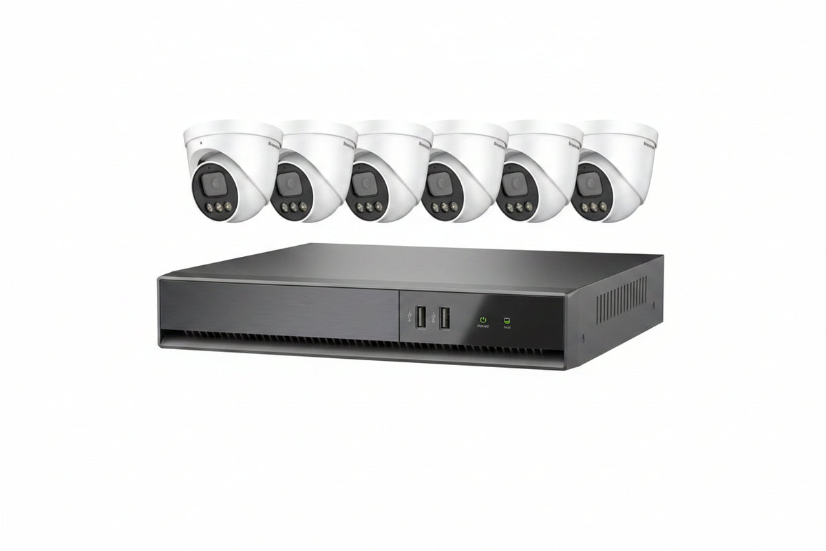 Honeywell HKCNV080102CE5R306 Color Night Vision Video Surveillance Kit, Includes 8-Channel CNV NVR 2TB, and (6) 5MP Ball Cameras