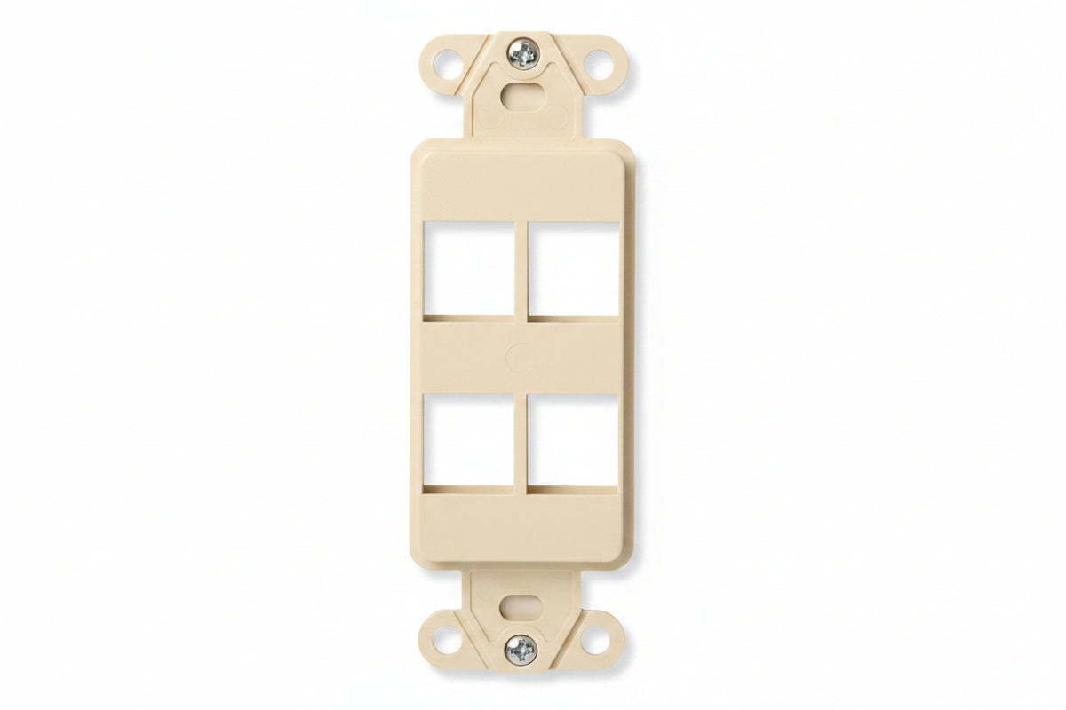 Leviton 41644-I QuickPort Decora Insert, 4-Port, White