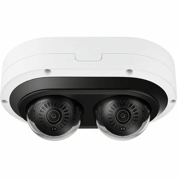 Hanwha PNM-7082RVD P-Series 2MP IR Outdoor Vandal-Rated WDR IP Dome Camera, 3-6mm Lens, White