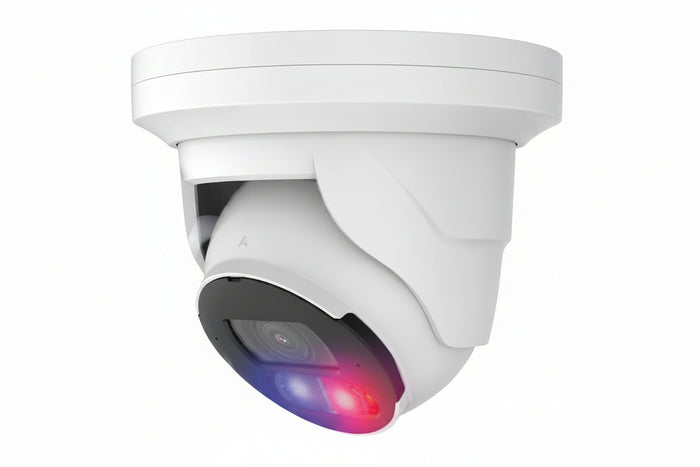 Luminys N5T-4DA2 4MP LumiDeterrent IP Turret Camera, 2.8mm Lens, IR and White-light LEDs, Flashing Lights
