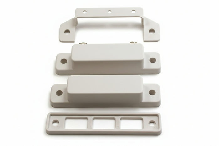 GRI 29AWG Surface Mount Magnetic Reed Switch Set, 1-1/2" Wide Gap, 10W, 160VDC, 0.40A, Closed Loop, N/O, and Side Mounted Screw Terminals, Brown