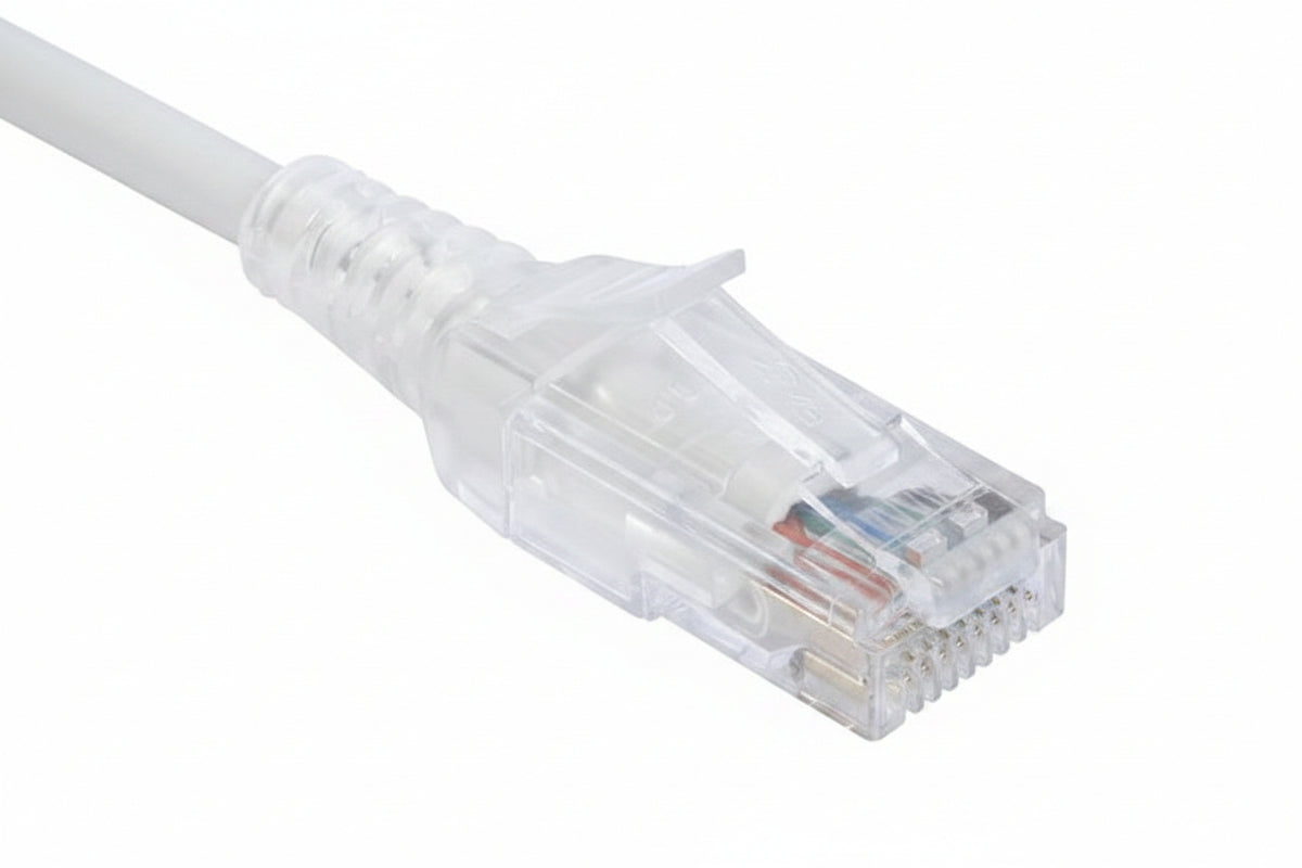 ICC ICPCSH15WH Cat 6 Slim Clear Boot Patch Cord, 15', White