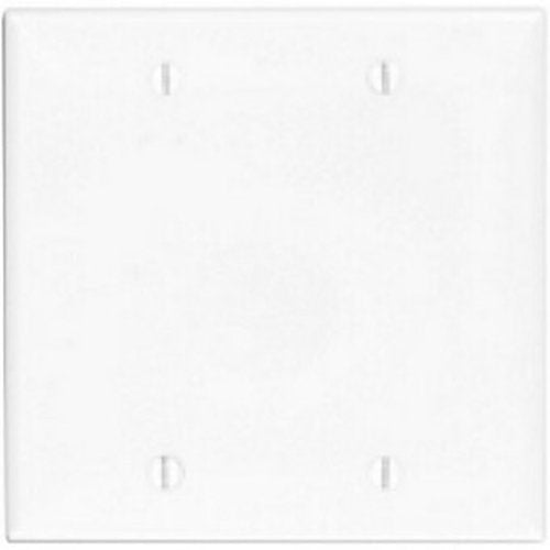 Leviton 80725-W 2-Gang No Device Blank Wall Plate, Standard Size, Thermoplastic Nylon, Box Mount, White
