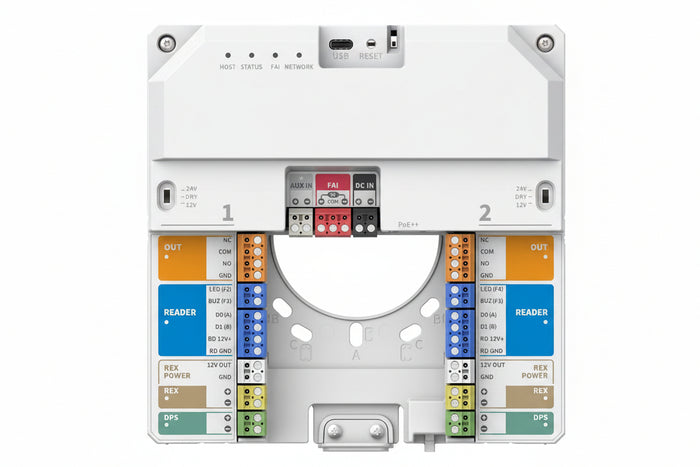 Hanwha NHP-P200 OnCAFE IP Controller, 2-Doors, 2-Port for Wiegand / OSDP Readers