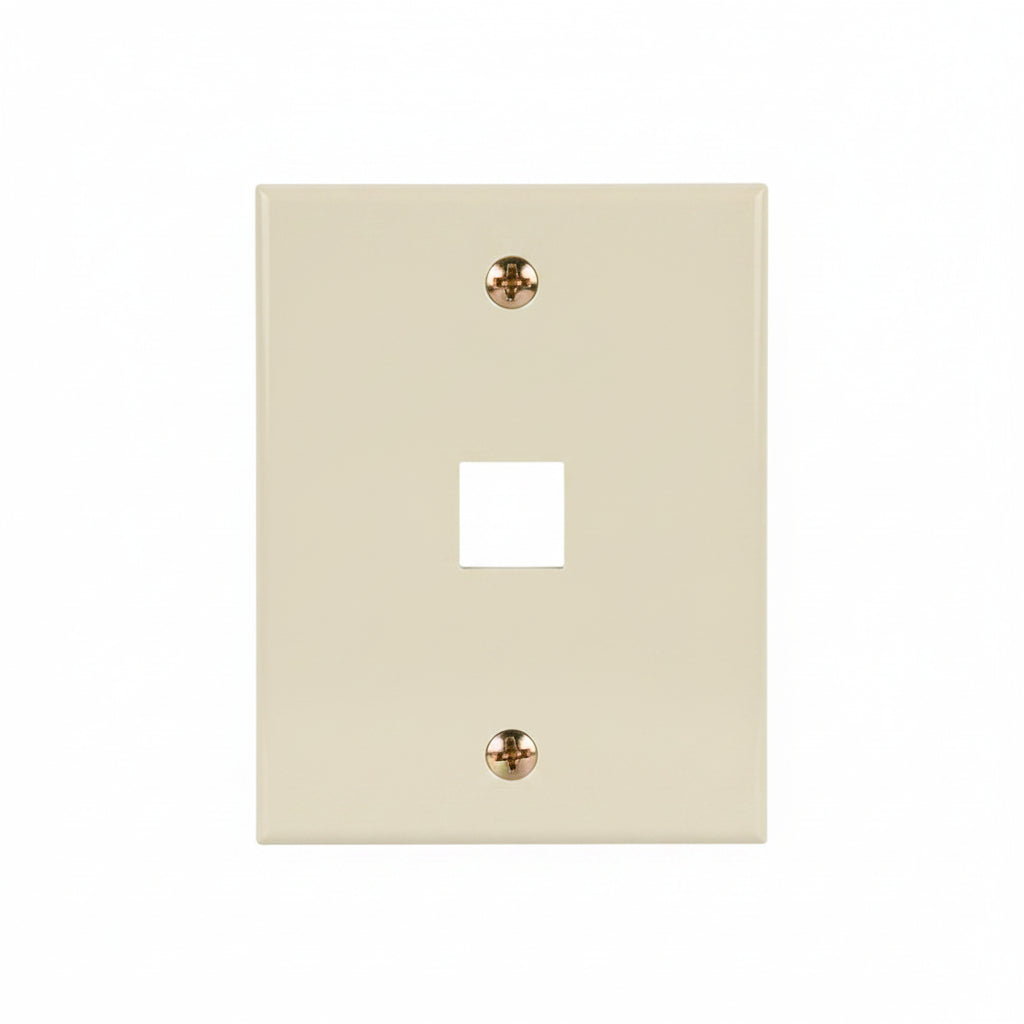 ICC IC107LF1IV Classic Oversized Faceplate with Port in Single Gang, White