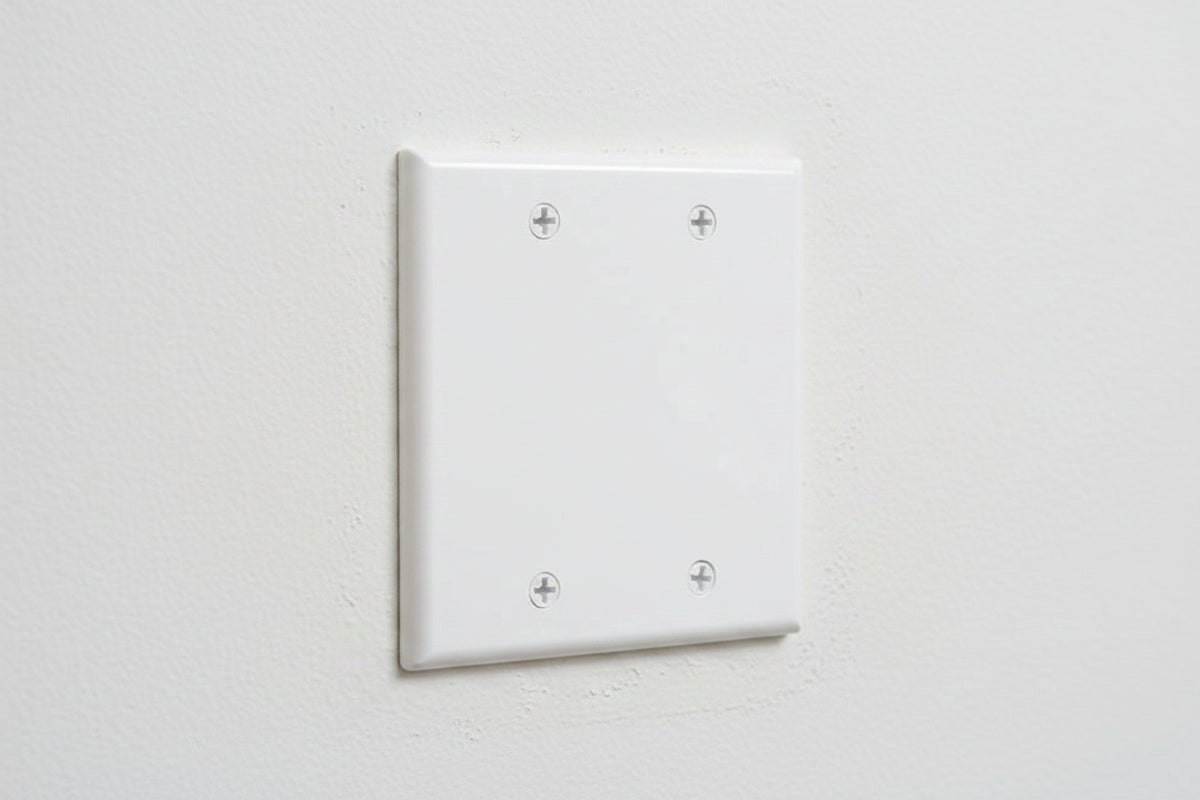 Leviton 80725-0GY 2-Gang Blank Wallplate, Standard Size, Thermoplastic Nylone, Gray