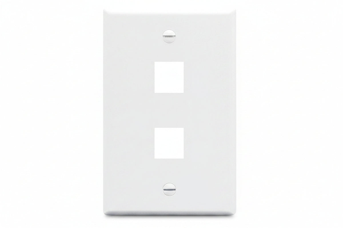 ICC IC107LF2WH Single-Gang Classic Oversized Faceplate, Ports, White