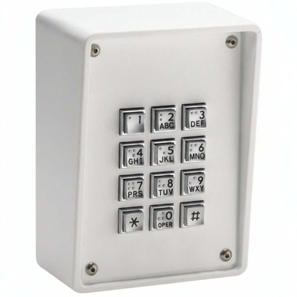 Linear 212R Door-Gard Indoor/Outdoor Surface-Mount Ruggedized Keypad Access Device, Brushed Metal