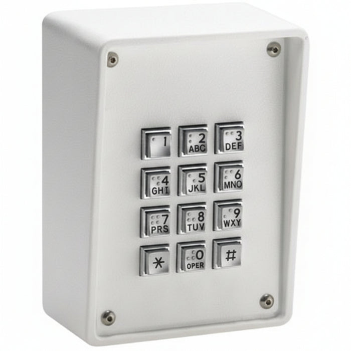 Linear 212R Door-Gard Indoor/Outdoor Surface-Mount Ruggedized Keypad Access Device, Brushed Metal